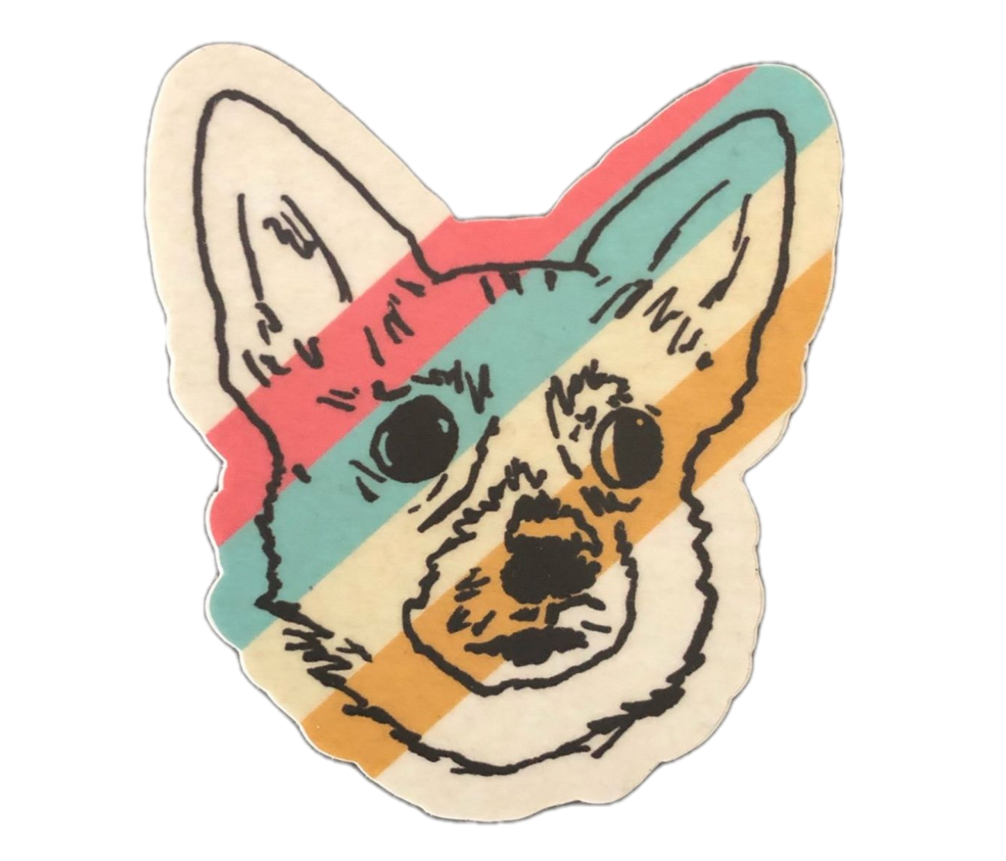 Leni and Mar Pup Faces Striped Sticker Set (2 Stickers)