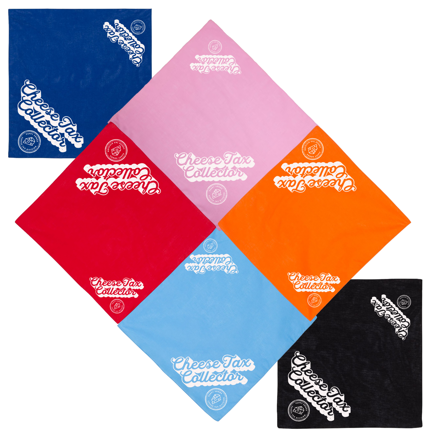 "Cheese Tax Collector" Navy Dog Bandana