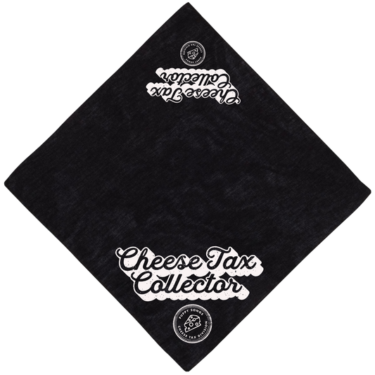 "Cheese Tax Collector" Black Dog Bandana