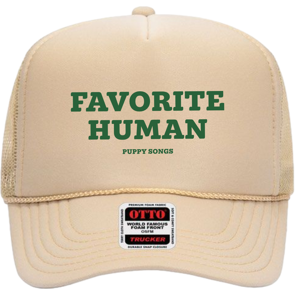 "Favorite Human" Tan Trucker Cap