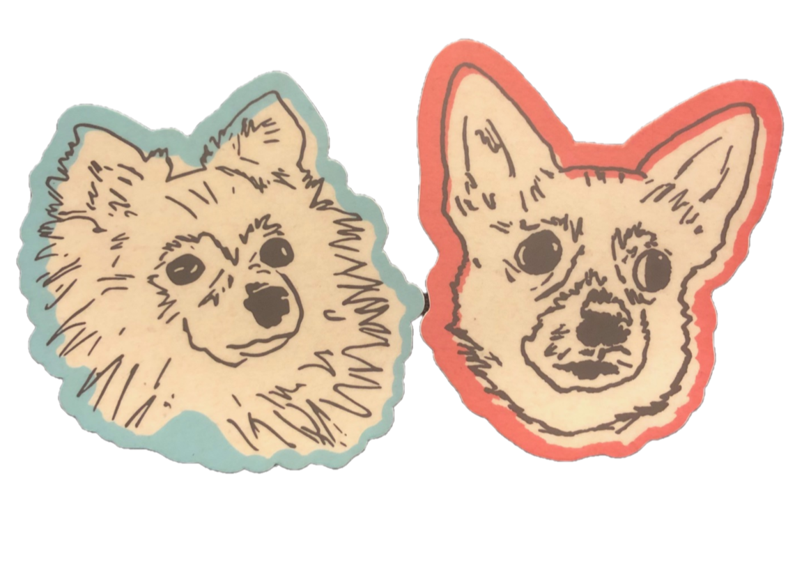 Leni and Mar Pup Faces Sticker Set (2 Stickers)