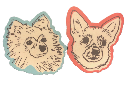 Leni and Mar Pup Faces Sticker Set (2 Stickers)