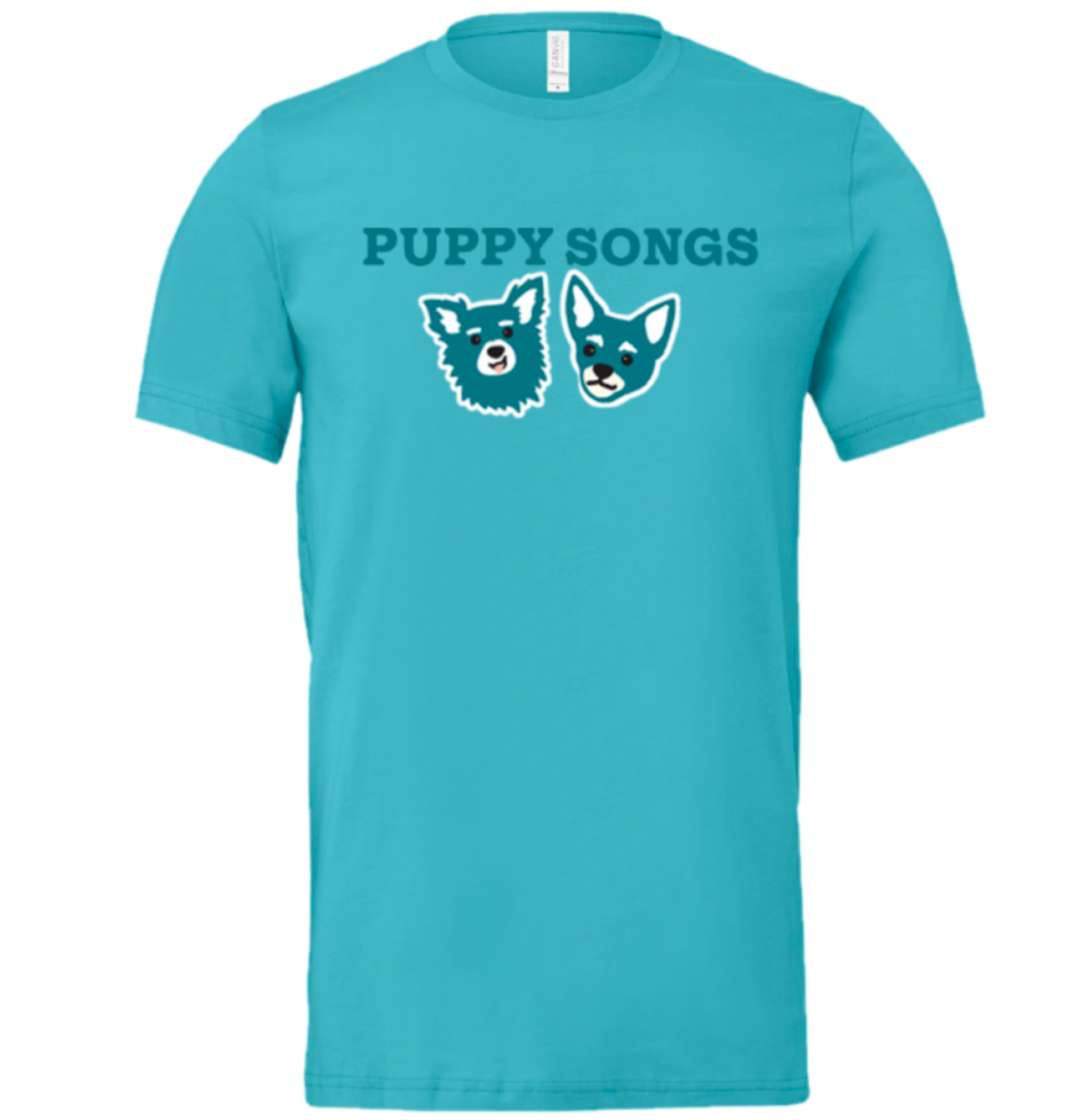 Leni and Mar Pup Logo Turquoise Tee