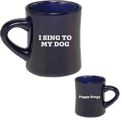 I Sing To My Dog Dark Blue 12oz Diner Mug