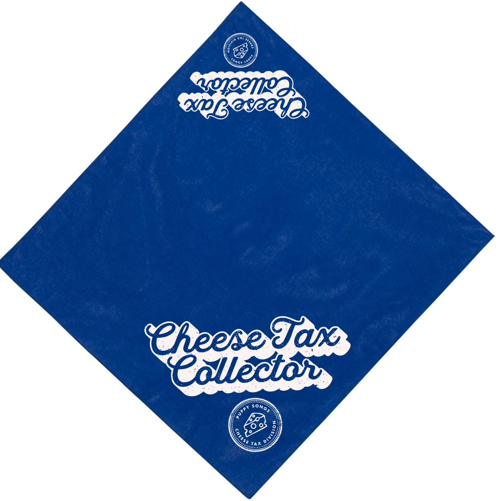 "Cheese Tax Collector" Navy Dog Bandana