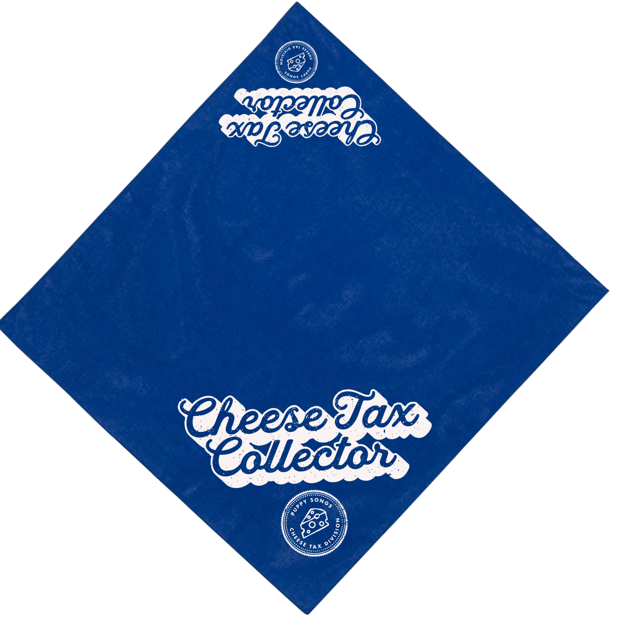 "Cheese Tax Collector" Navy Dog Bandana