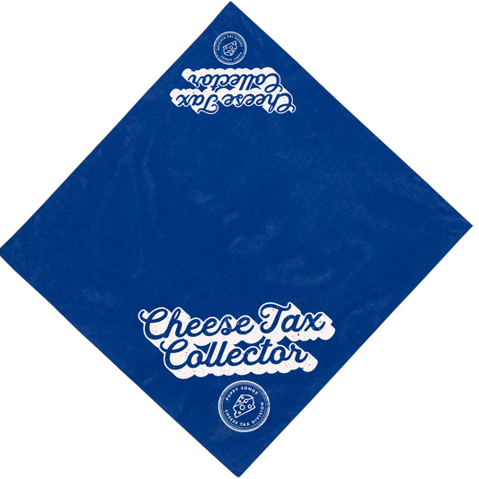 "Cheese Tax Collector" Navy Dog Bandana