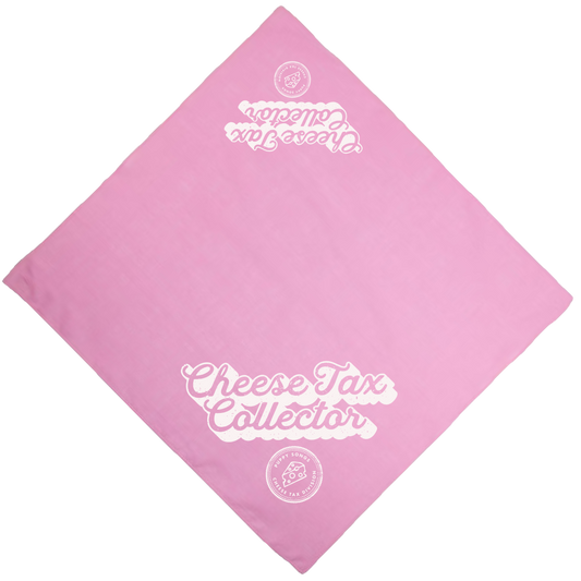 "Cheese Tax Collector" Pink Dog Bandana