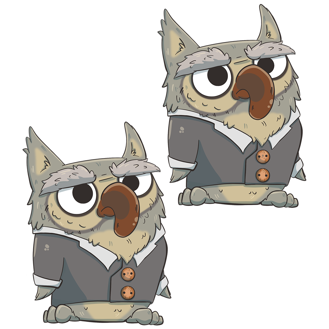 Poop Nose Owl Sticker Set (2 Stickers)