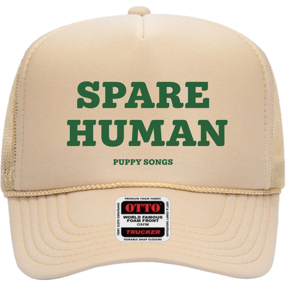 "Spare Human" Tan Trucker Cap