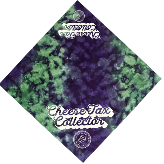 "Cheese Tax Collector" Limited Edition Tie Dye Dog Bandana