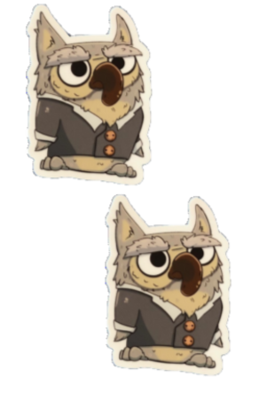 Poop Nose Owl Sticker Set (2 Stickers)